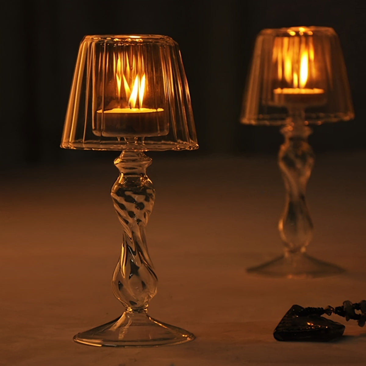 Vitresca - Luxury Glass Table Lamp & Candle Holder