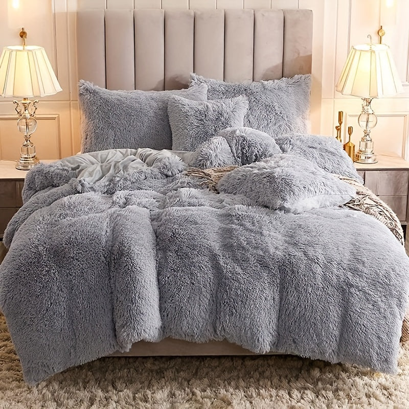 IndulgeNest - Ultra Soft Plush Duvet Cover Set with Zip Closure