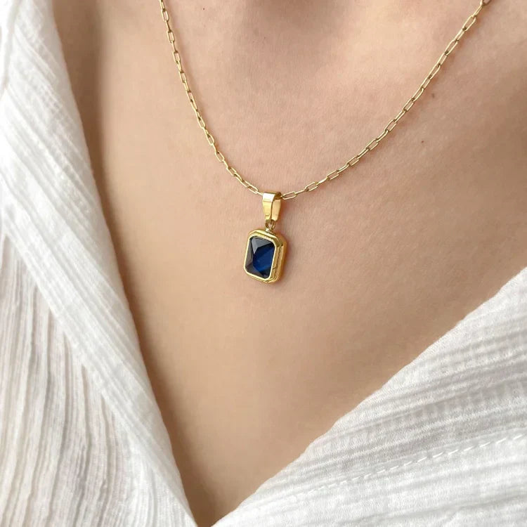Celeste - Collier en pierre précieuse vintage, 4 variantes