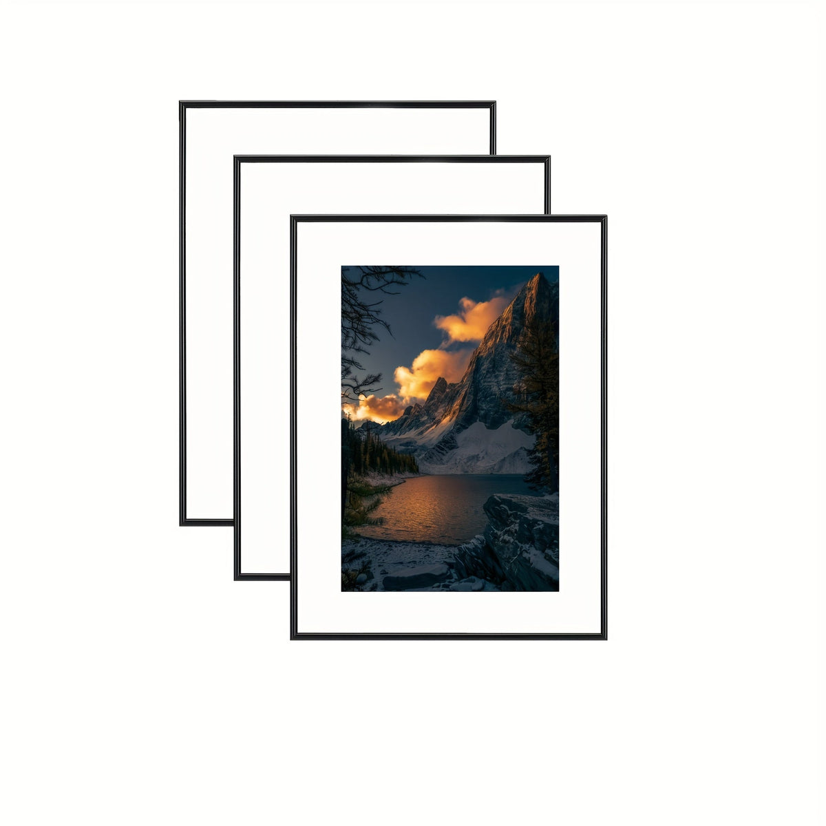 FrameSet - Set of 3 Elegant Photo Frames for Wall and Table