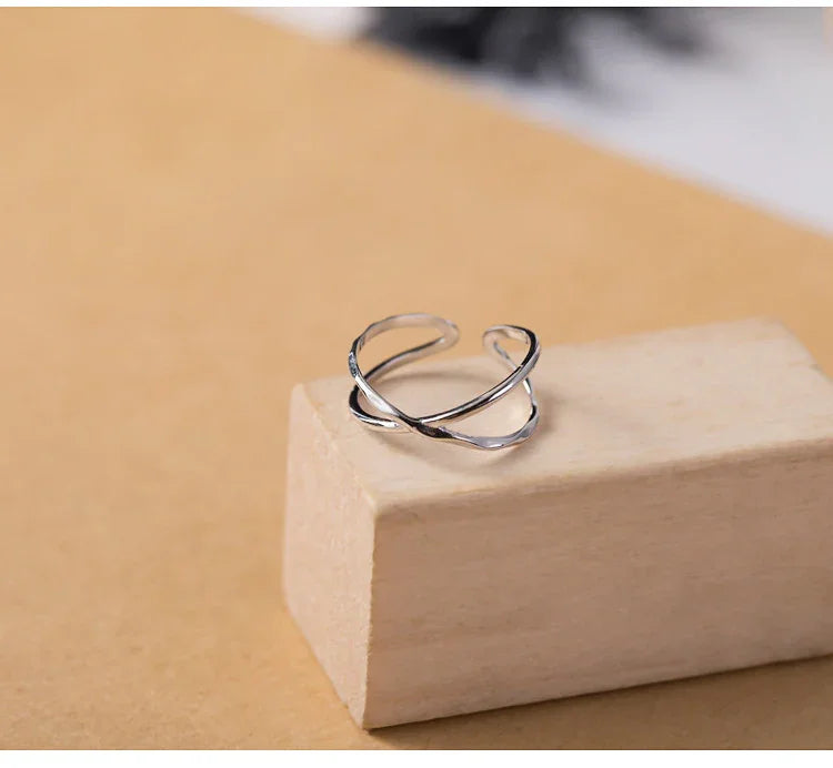 Lina - Bague double lignes réglable au style élégant