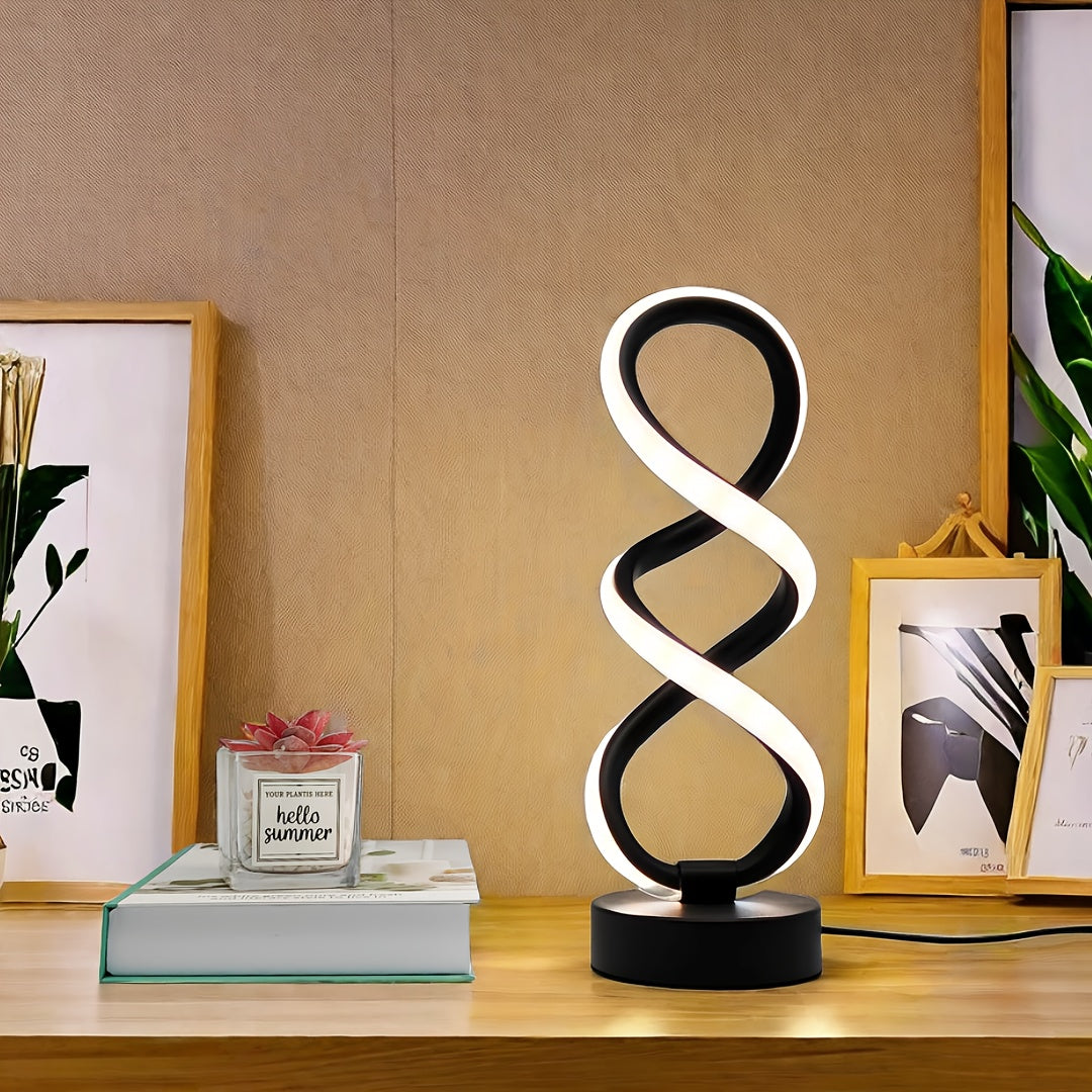 SpiraLux - Elegant Spiral Table Lamp with Adjustable Color