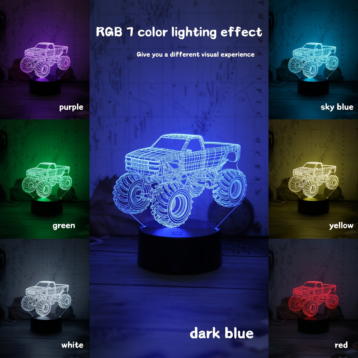TruckGlow - 3D Monster Truck LED Lamp