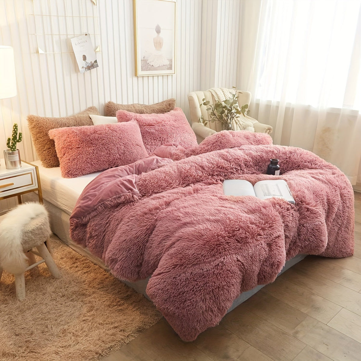 IndulgeNest - Ultra Soft Plush Duvet Cover Set with Zip Closure