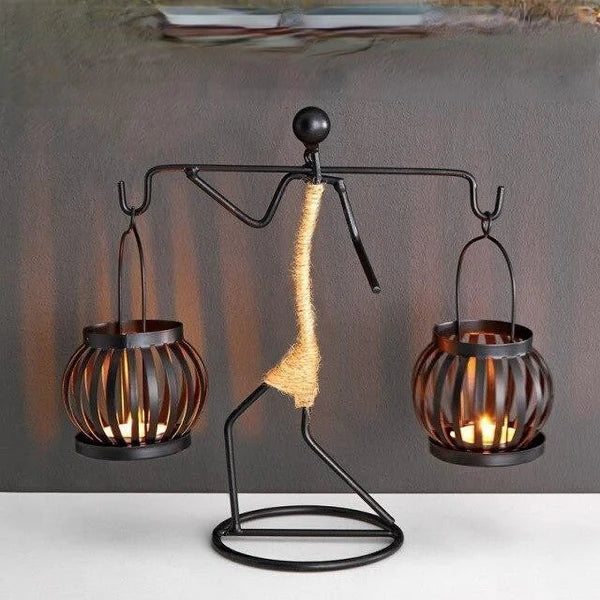 VintageMan - Bougeoir Rétro Élégant pour Intérieur