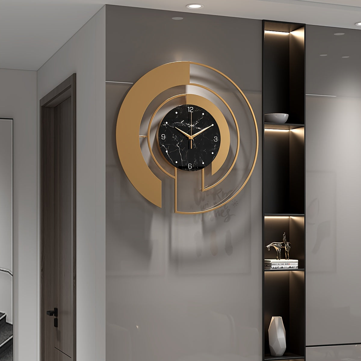 GeoGold Clock - Golden Geometric Wall Clock for Modern Interiors