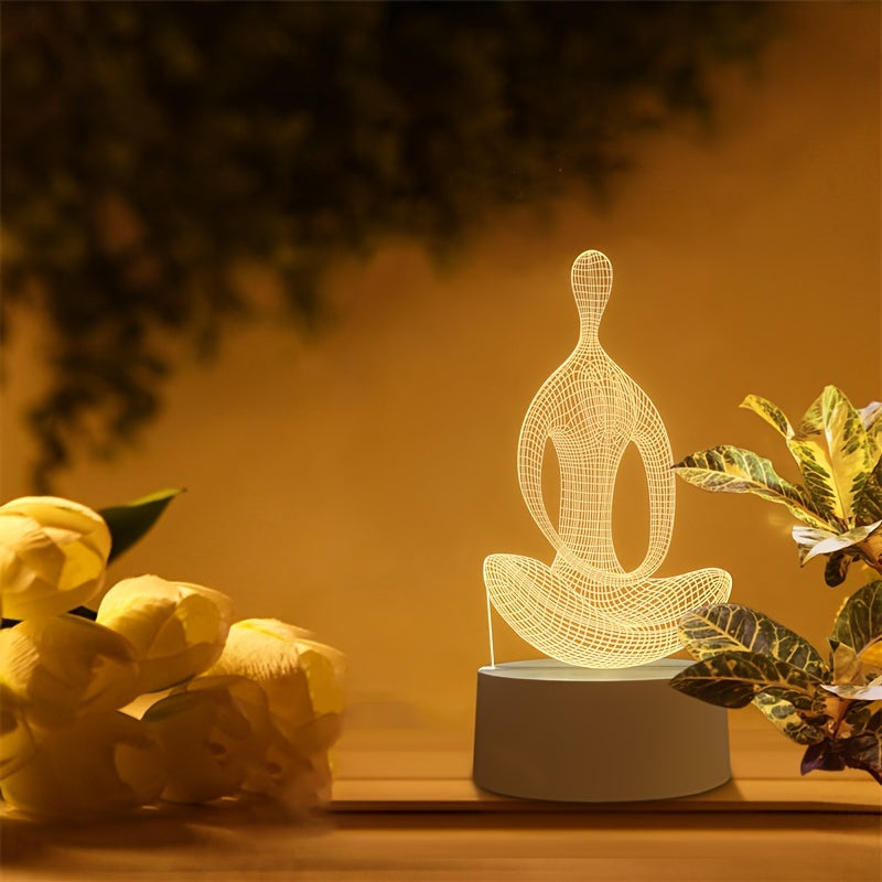 ZenLight - Modern 3D Yoga-Inspired Bedside Lamp