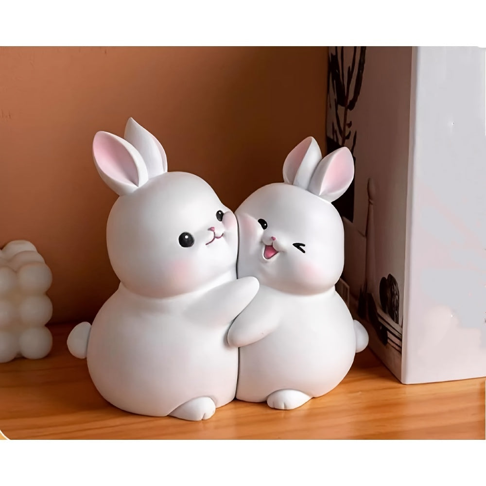 BunnyBookends - Playful Rabbit Bookends in White and Gray ABS