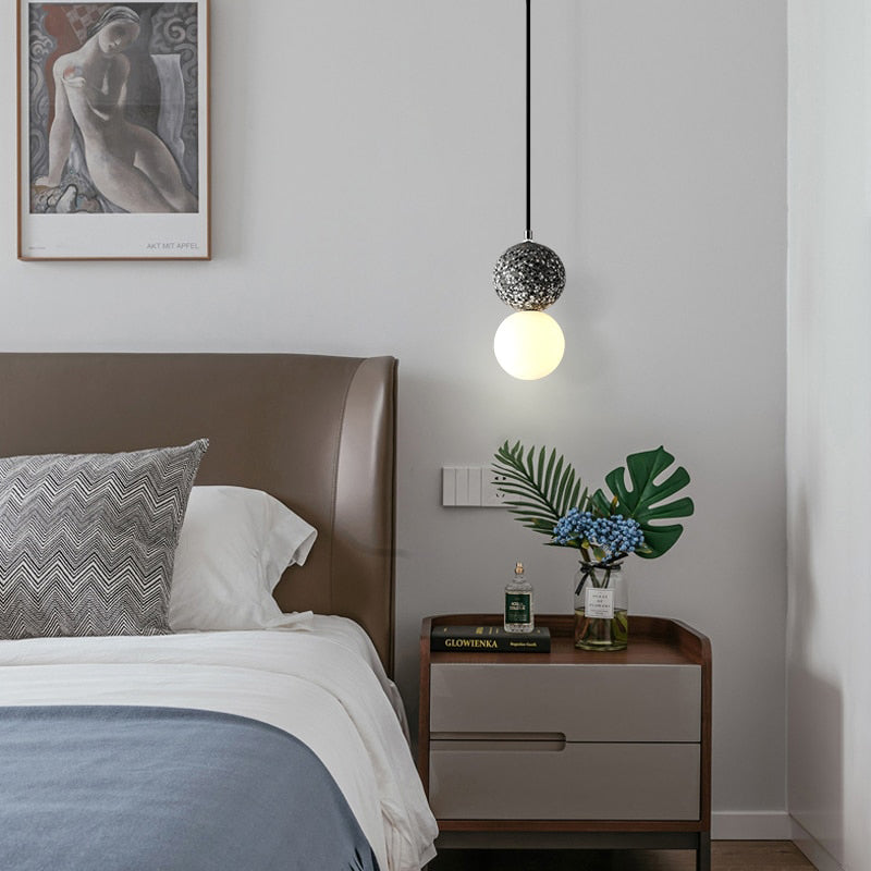 Aurora Glow - Luxury LED Pendant in Black and White