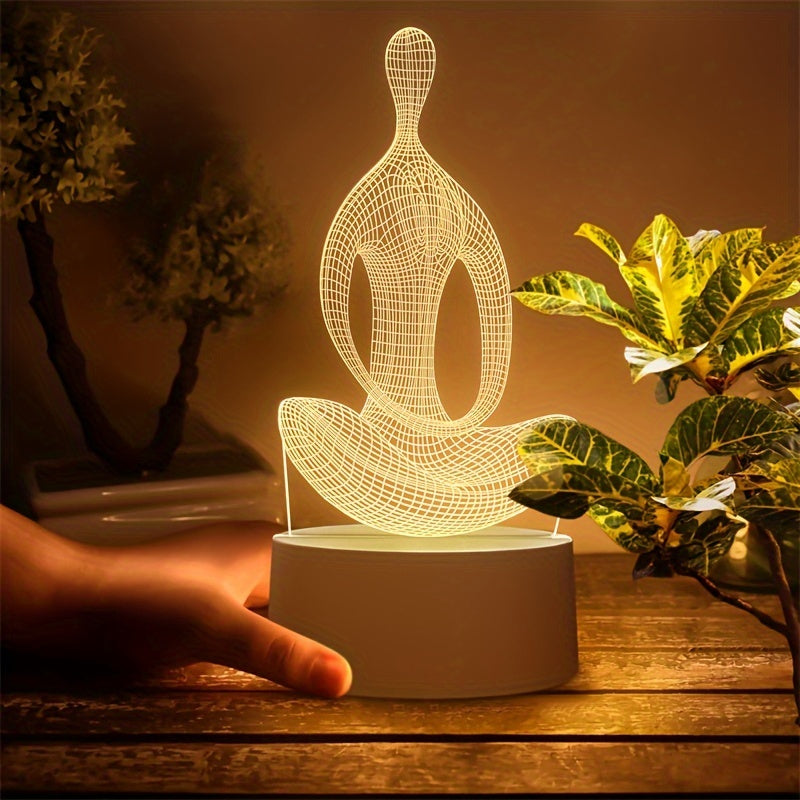ZenLight - Modern 3D Yoga-Inspired Bedside Lamp
