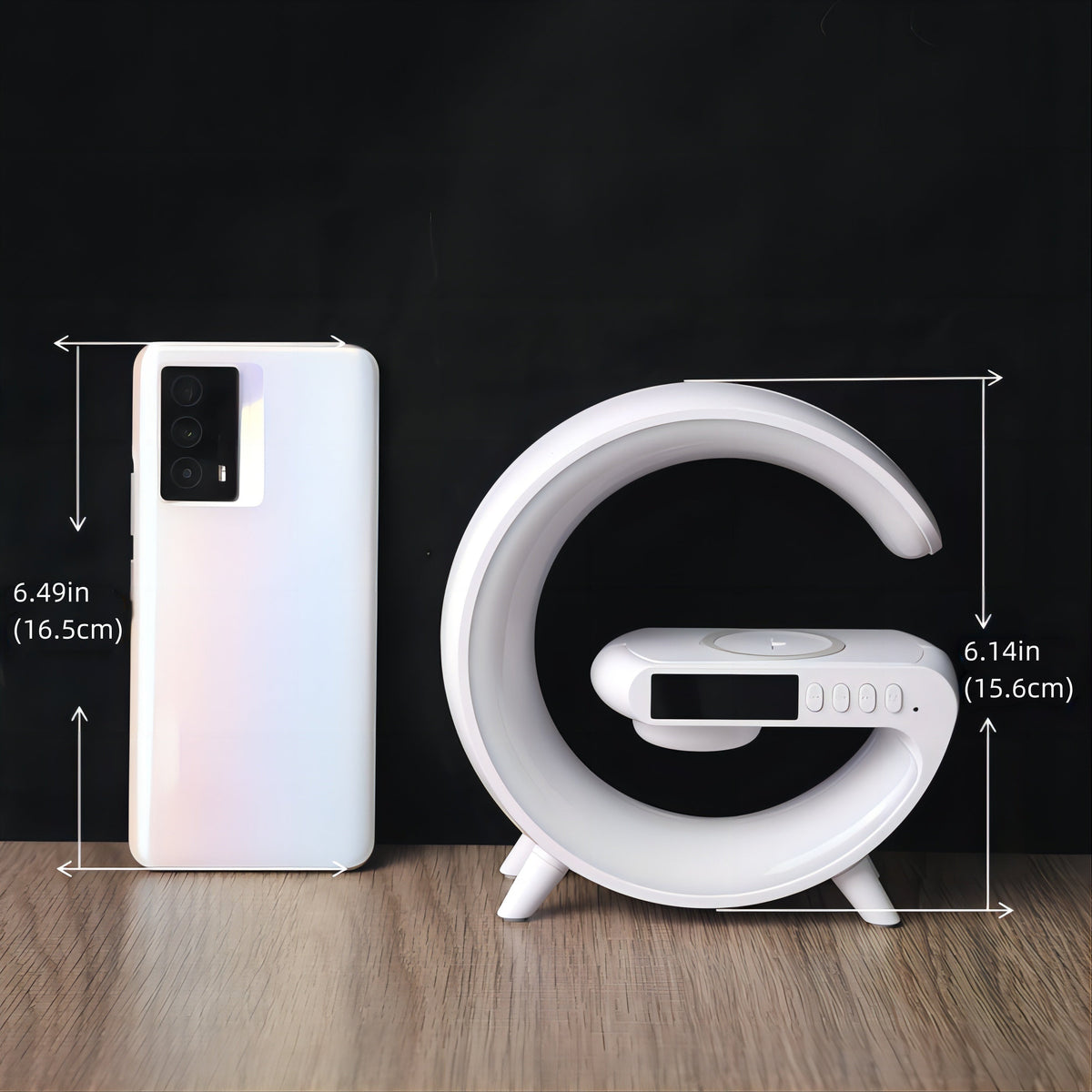 SlimLamp - Minimalist Table Lamp with Alarm Clock and Wireless Charging