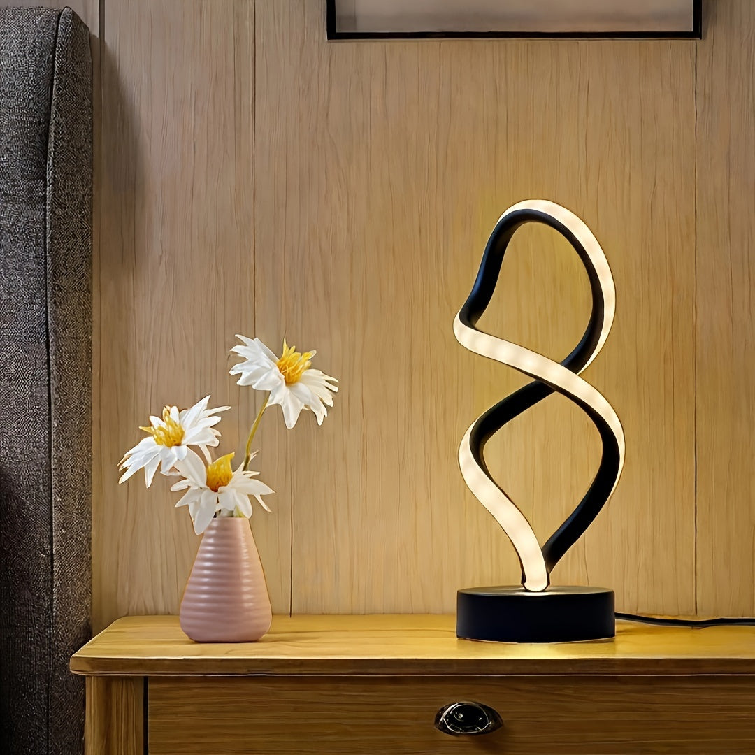 SpiraLux - Elegant Spiral Table Lamp with Adjustable Color