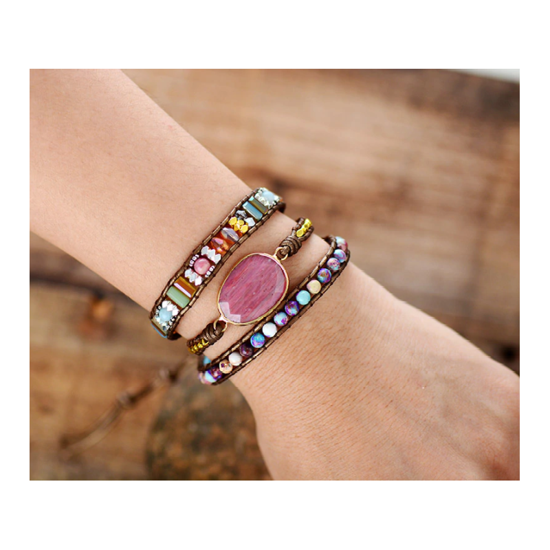 Bracelet Enroulant Winnie Bohème - Pierres Précieuses