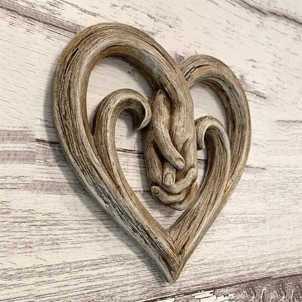 LoveWood - Décoration cœur en bois romantique pour la maison