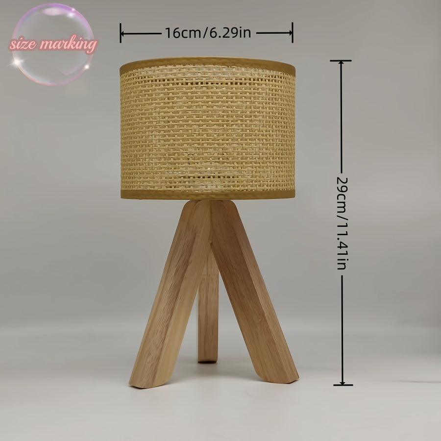 DecoGlow Lamp - Wooden Table Lamp with USB Power