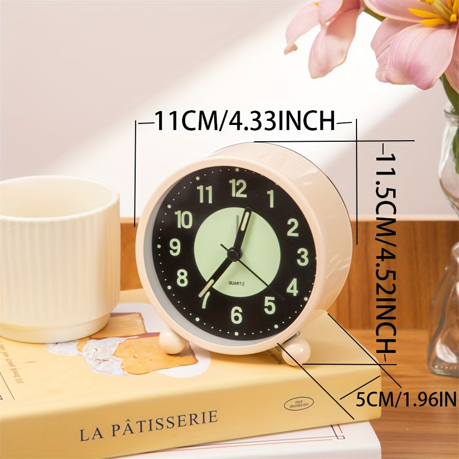 EleganceMetal Clock - Metal Travel Alarm Clock with Night Light