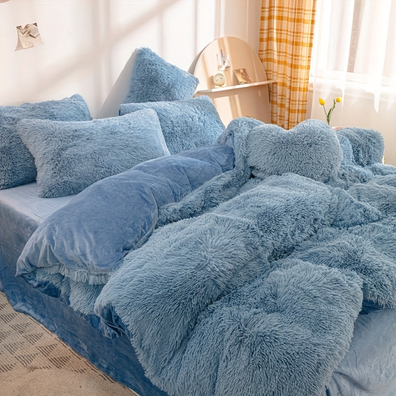 IndulgeNest - Ultra Soft Plush Duvet Cover Set with Zip Closure