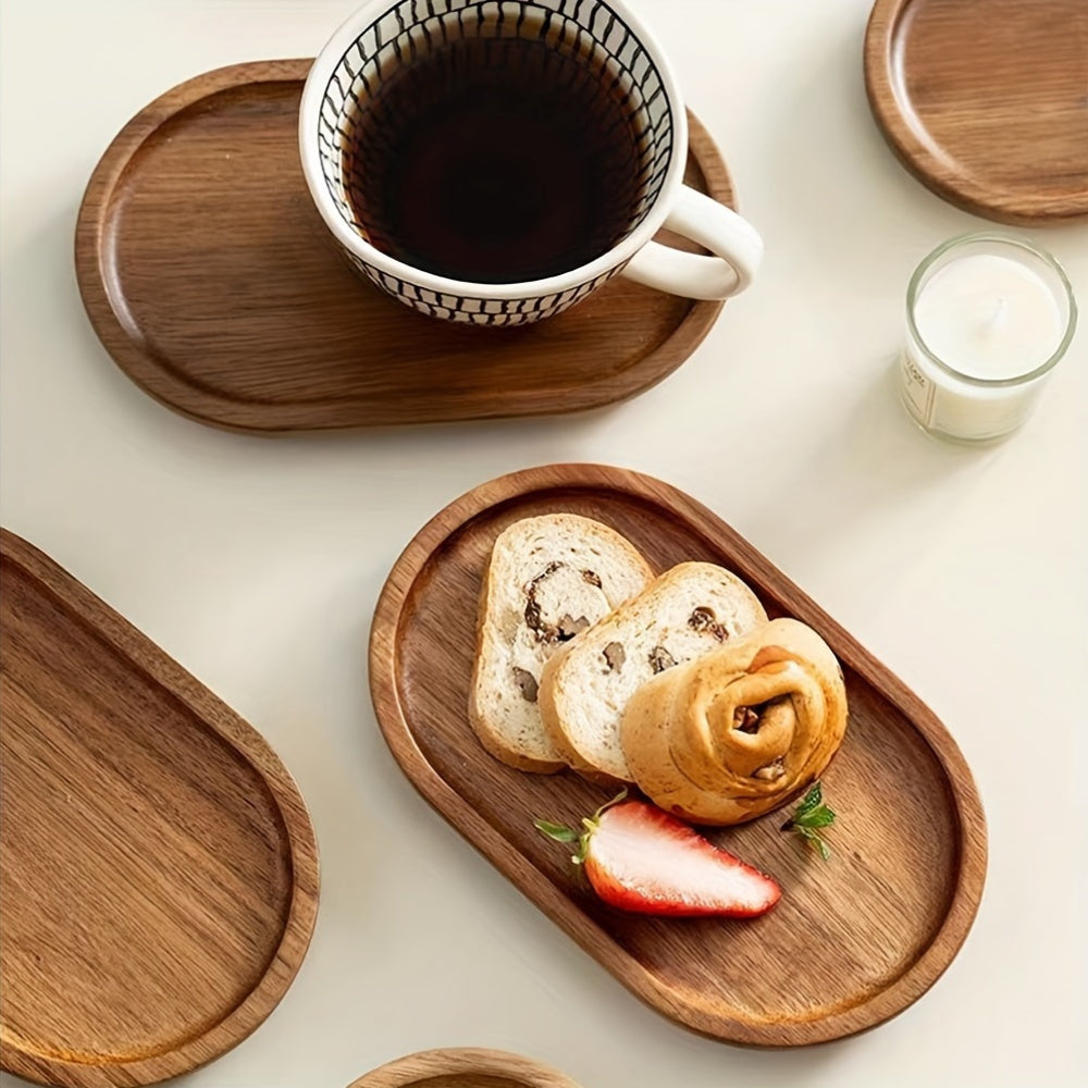 ChicTray - Elegant Oval Solid Wood Tray