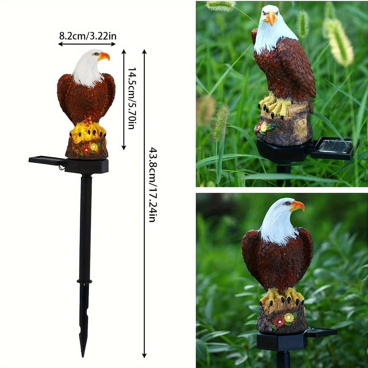 SolarGlow Eagle - Solar Garden Lamp with Eagle Design