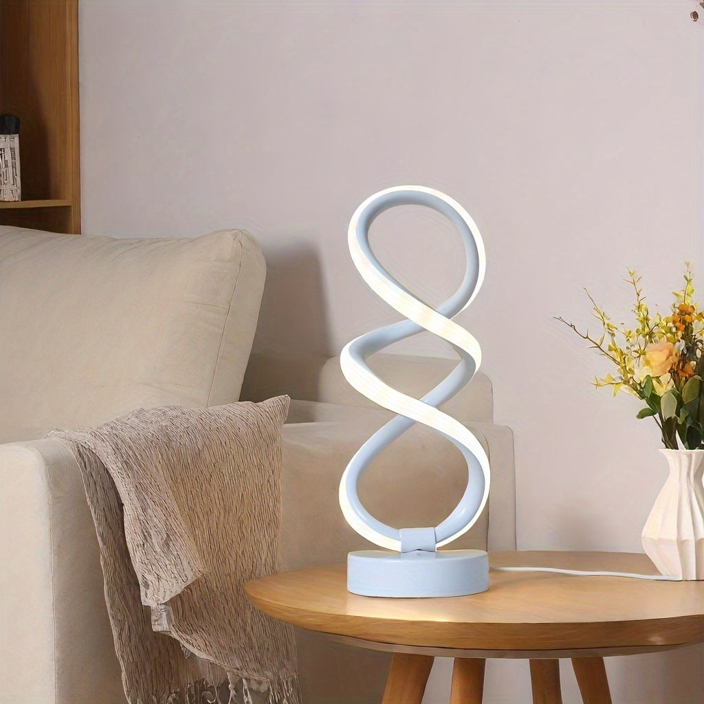 SpiraLux - Elegant Spiral Table Lamp with Adjustable Color