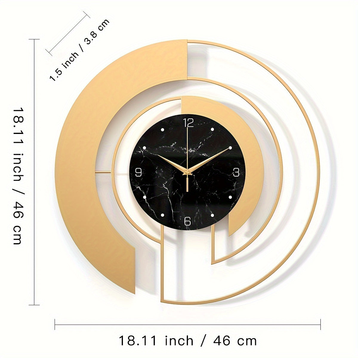GeoGold Clock - Golden Geometric Wall Clock for Modern Interiors