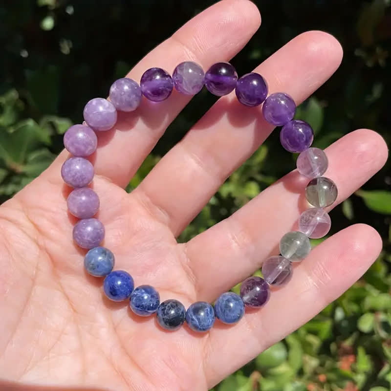 Aurora - Bracelet anti-anxiété en améthyste et lapis-lazuli