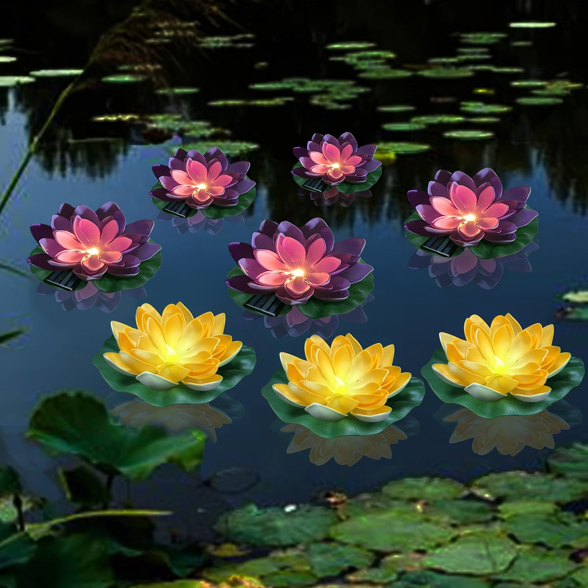 Upetal - Lotus-Shaped LED Solar Garden Lanterns