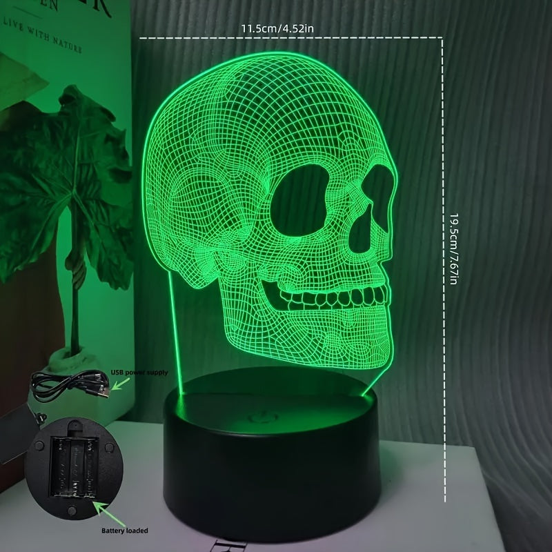 SkullGlow - 3D Geometric Skull LED Table Lamp