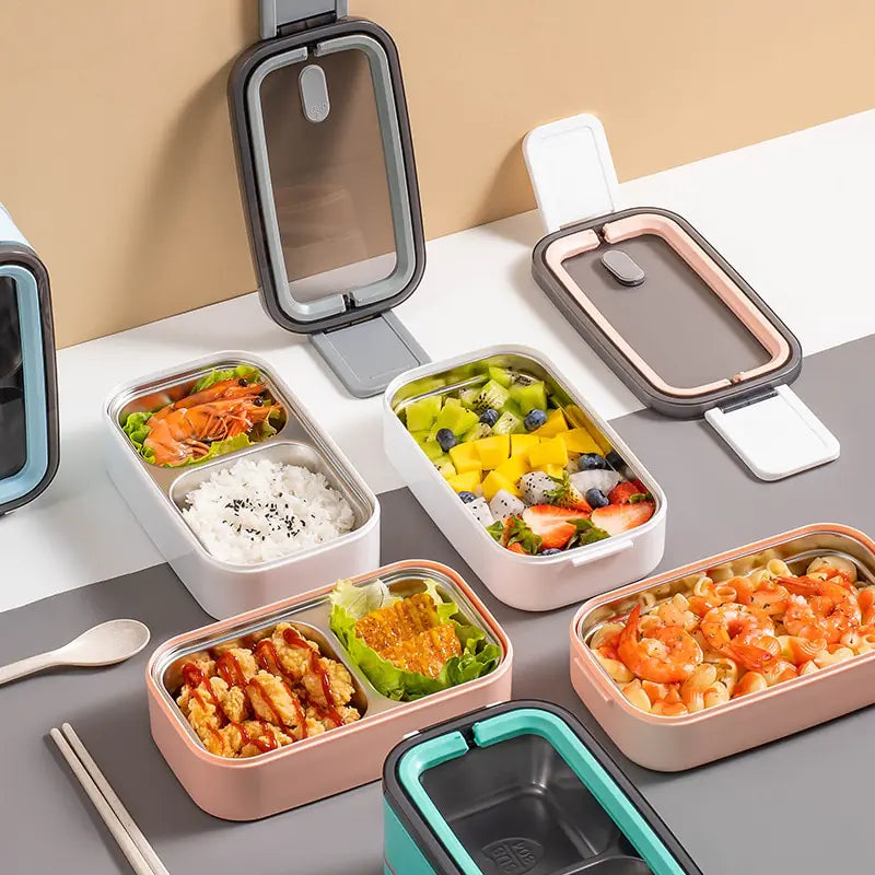 MealMate - Boîte repas à 2 étages en acier inoxydable