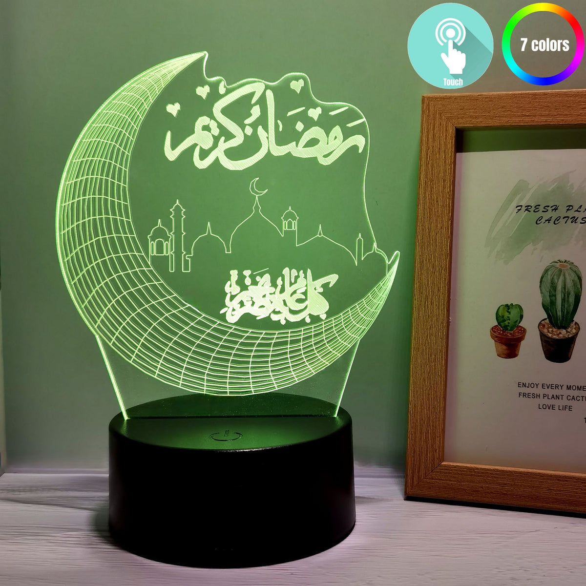 MoonPalace - 3D Touch Moon Lamp with 7 Colors for Magical Ambience