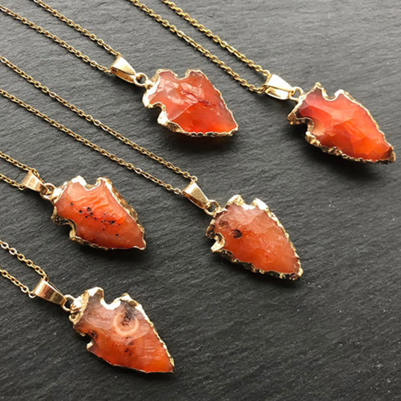 Aeliana - Collier cristal cornaline flèche naturel