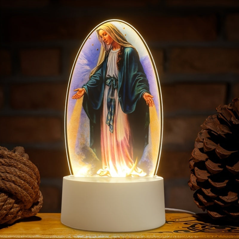 SacredGlow - Virgin Mary LED Night Light with USB Power