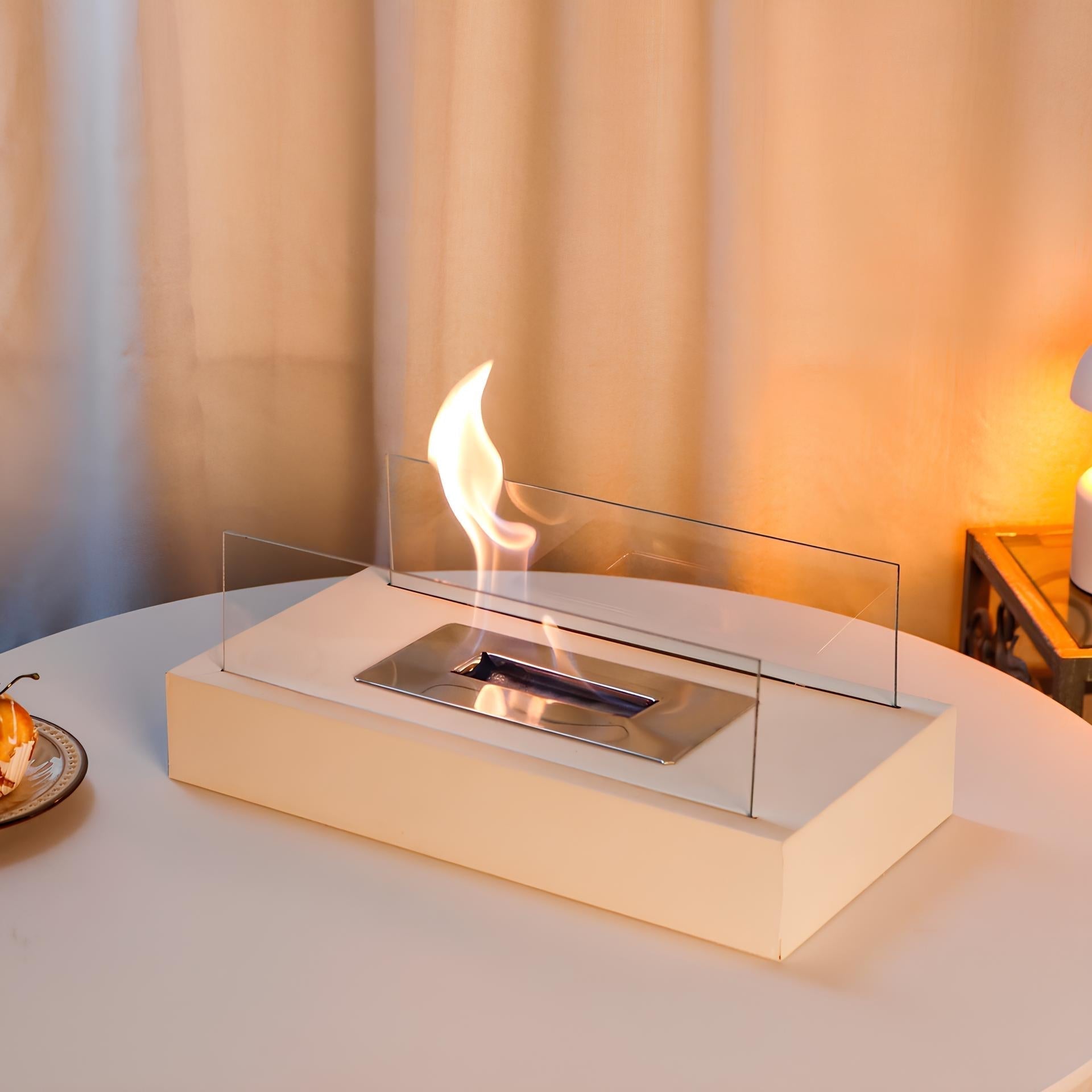 FireGlow - Cheminée de Table au Bioéthanol pour Intérieur et Extérieur
