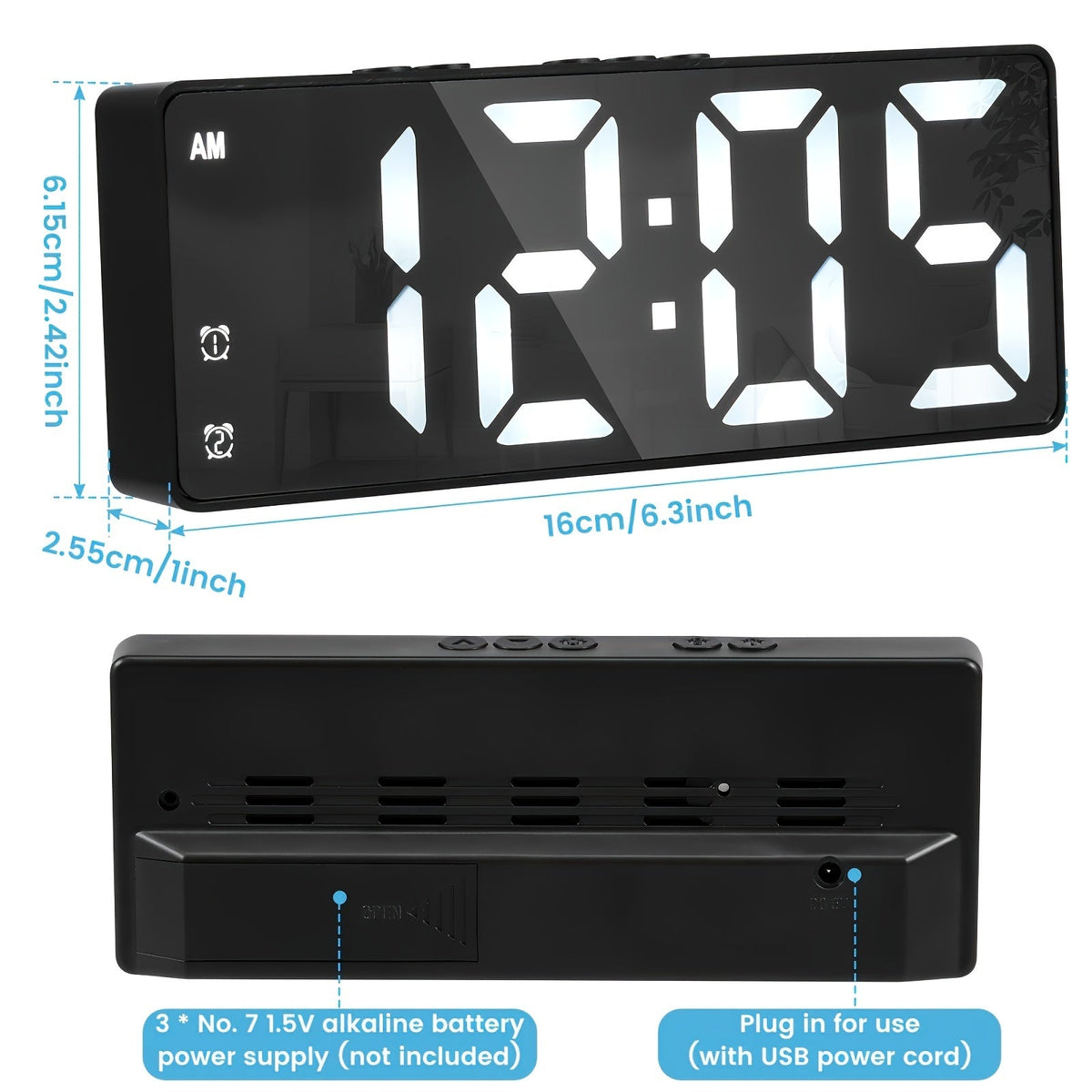 DigiGlow Clock - Modern LED Alarm Clock with Display and Voice Control