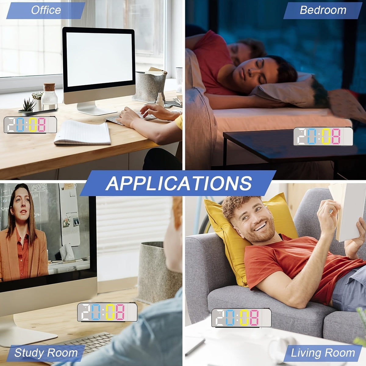 ProjectTime - LED Projection Digital Alarm Clock with Mirror Screen