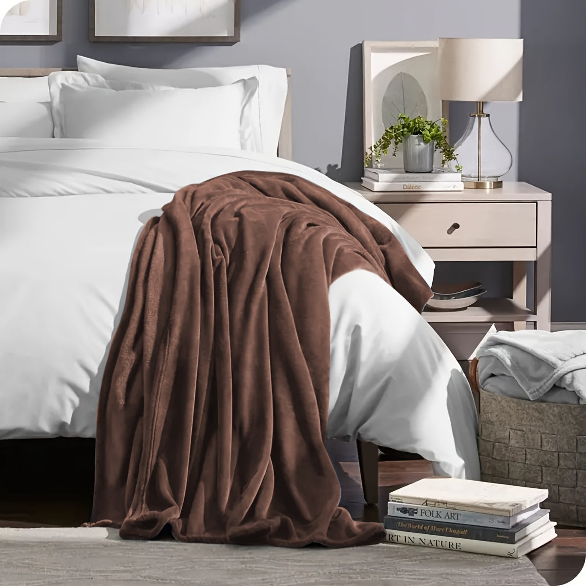 AlbaNest - Soft Flannel Fleece Throw for Sofa and Bed