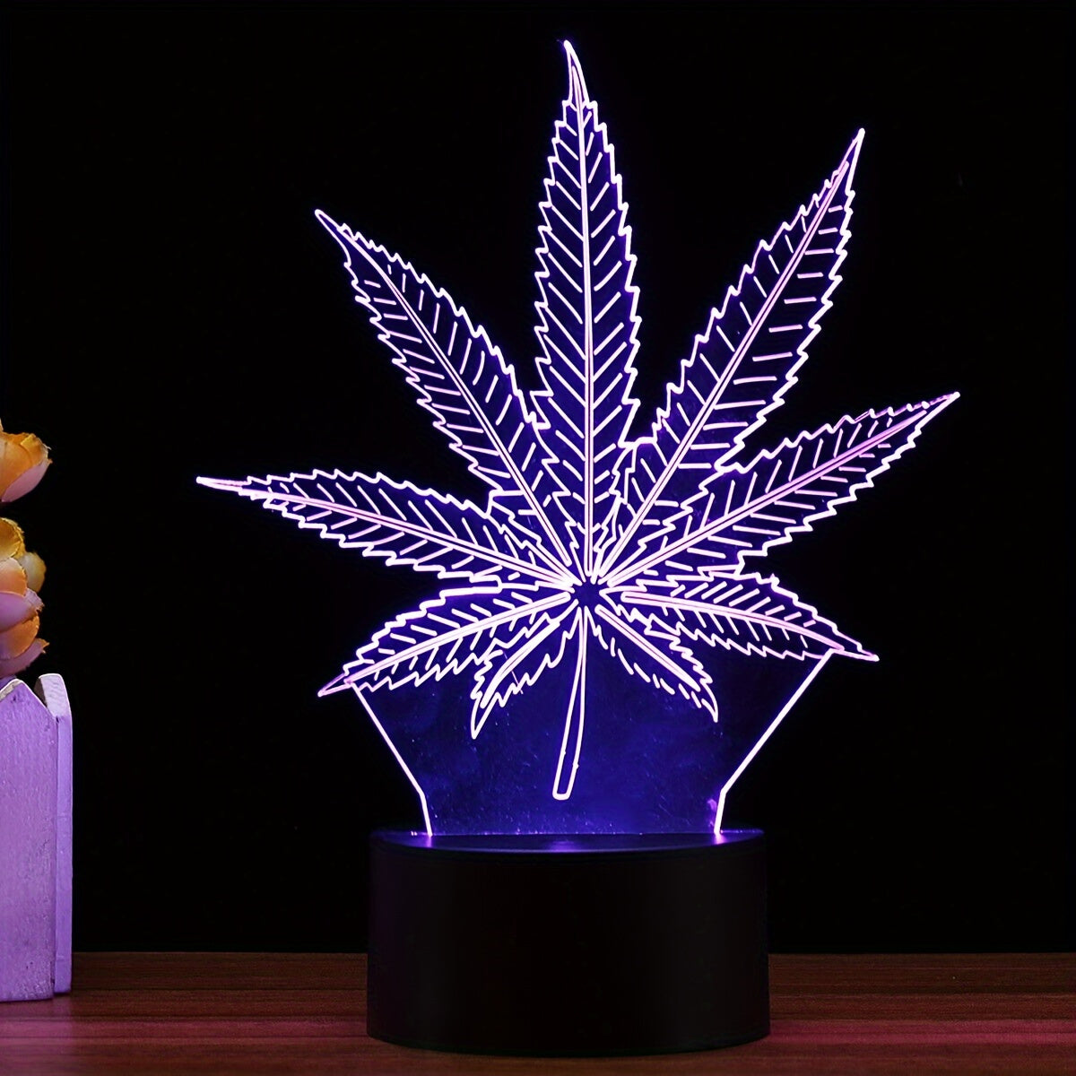 HempGlow - 3D Acrylic Table Lamp with LED Night Light