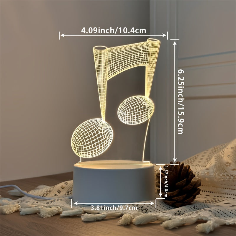LumiNote - 3D LED Music Note Night Light