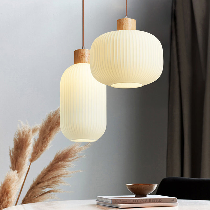 VintageLight - Wood and Glass Pendant with Vintage Charm