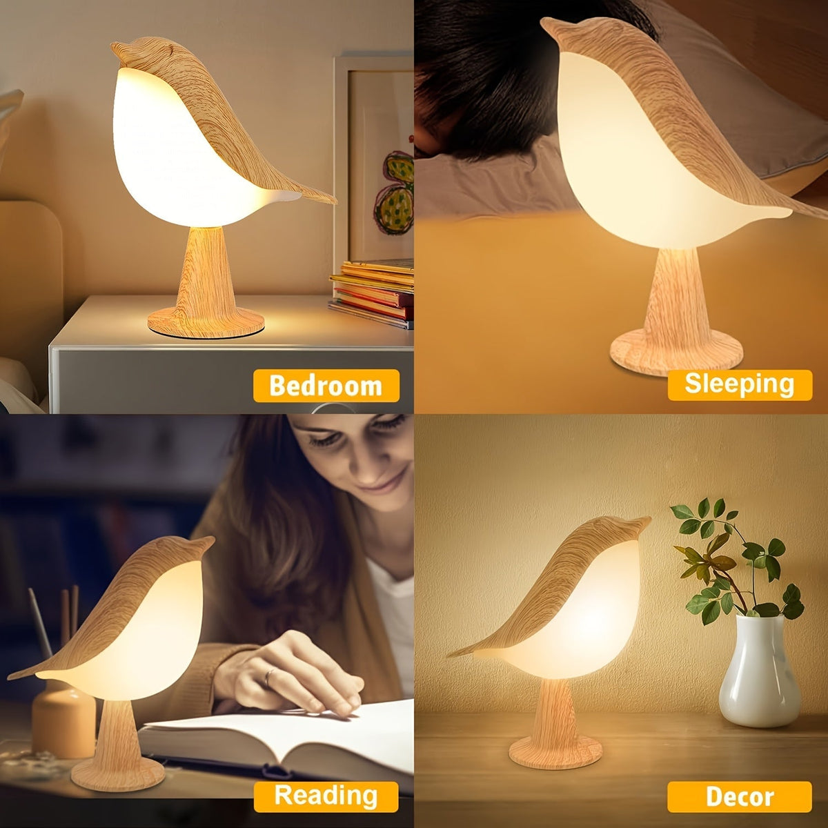 BrightNest - Touch USB LED Bird Table Lamp