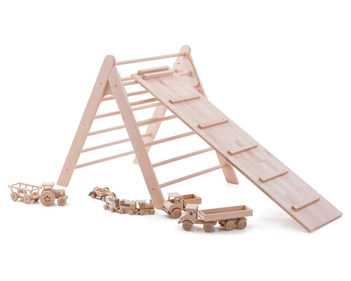 ClimbEase Board - 2-in-1 Wooden Climbing Ladder and Slide Board