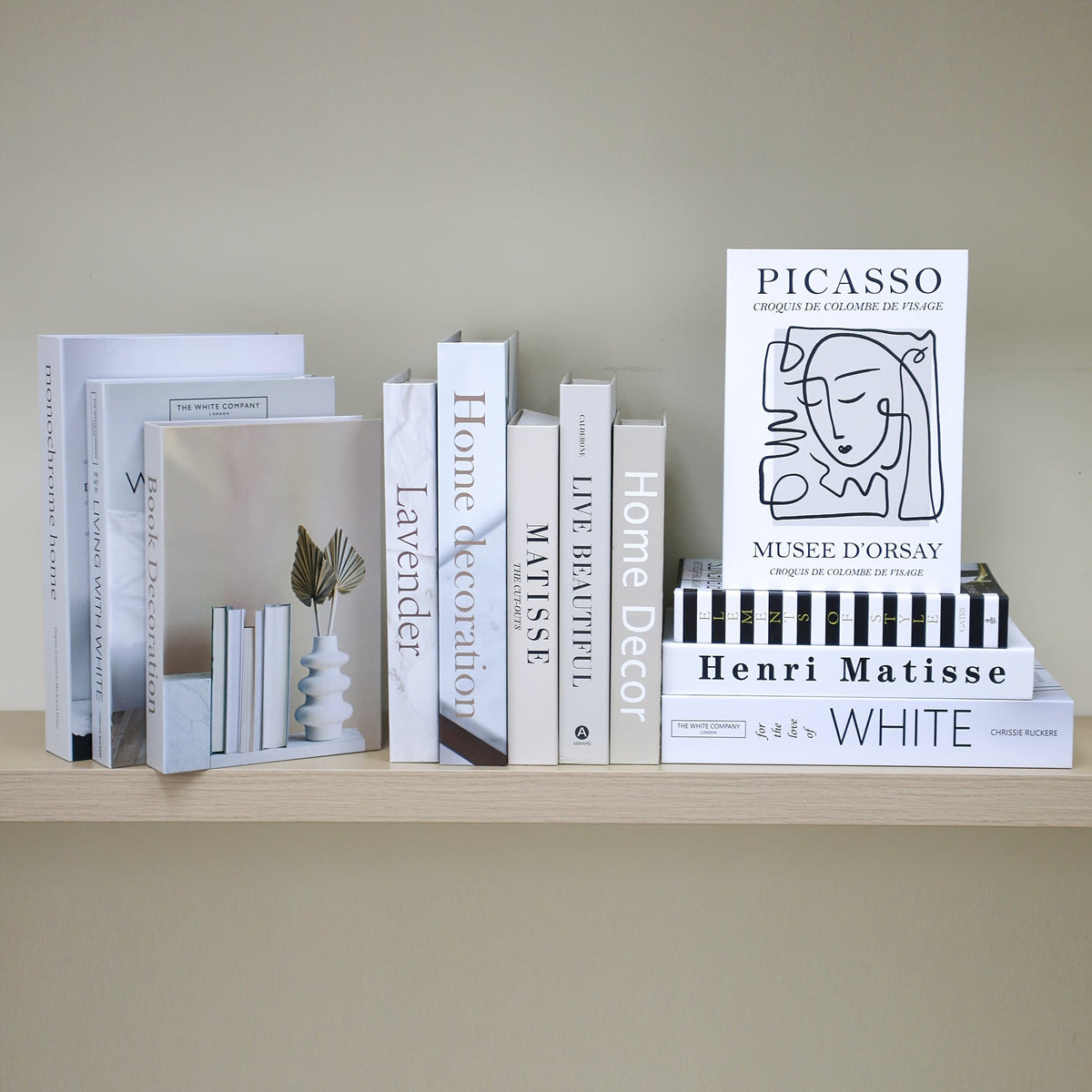 CityCharm - Set of 12 Decorative Faux Books for Modern Interiors