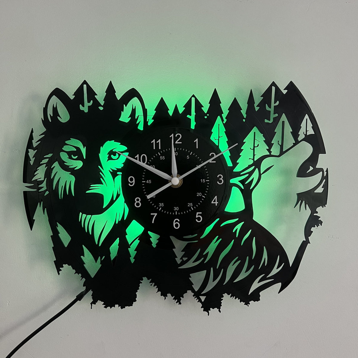 HuskyVinyl Clock - Rustic Recycled Vinyl Wall Clock with Husky Design