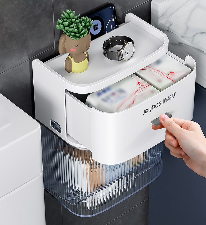 SmartStore - Porte-rouleau de papier toilette avec rangement