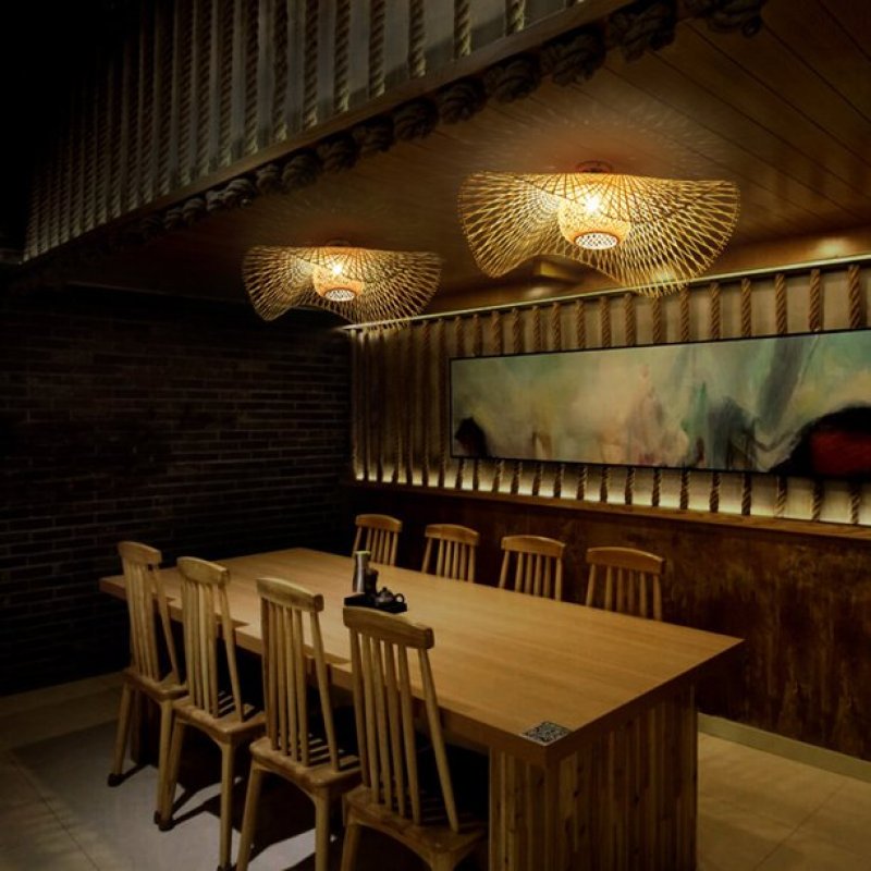 MutoCraft - Rattan Pendant Light with Japanese-Inspired Design