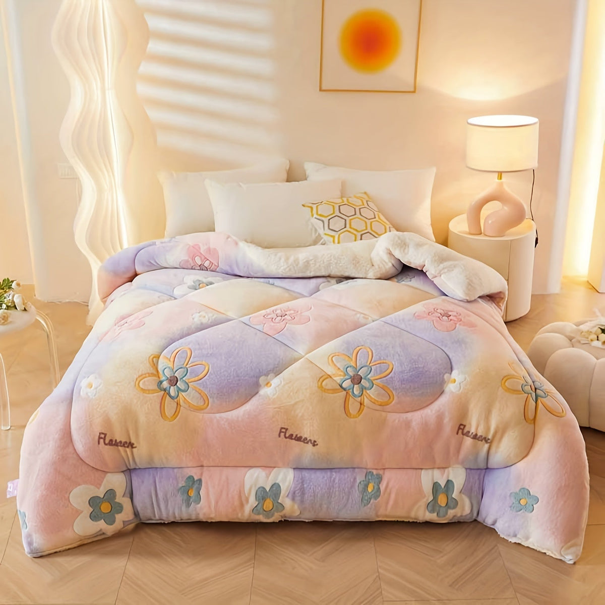 FloralDream - Soft Winter Fleece Duvet with Floral Print