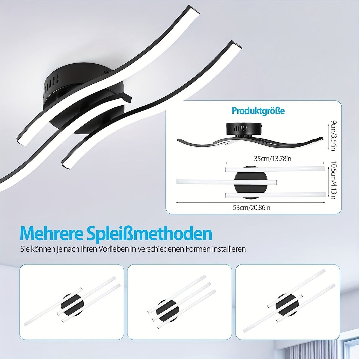 LumaCurve Light - Modern Dimmable LED Ceiling Light