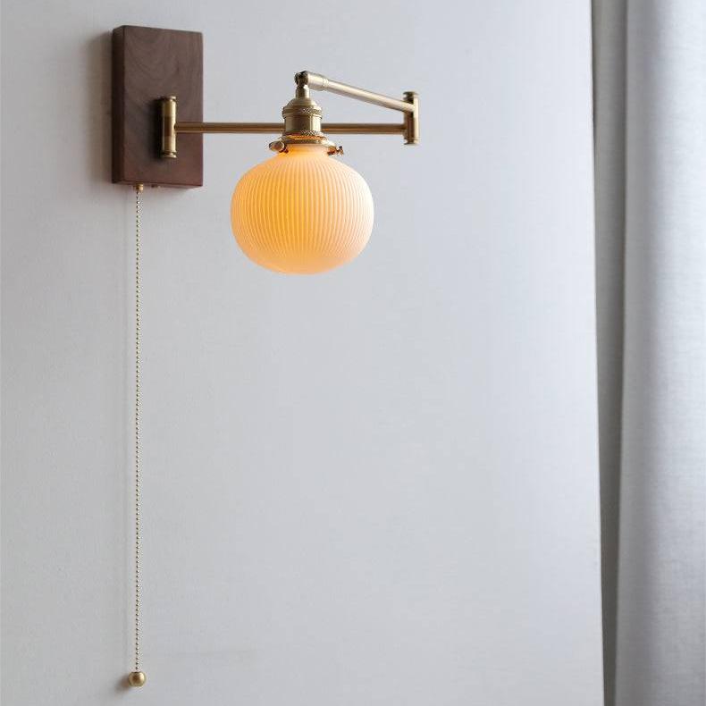 Tornwood - Elegant Wood and Ceramic Wall Sconce