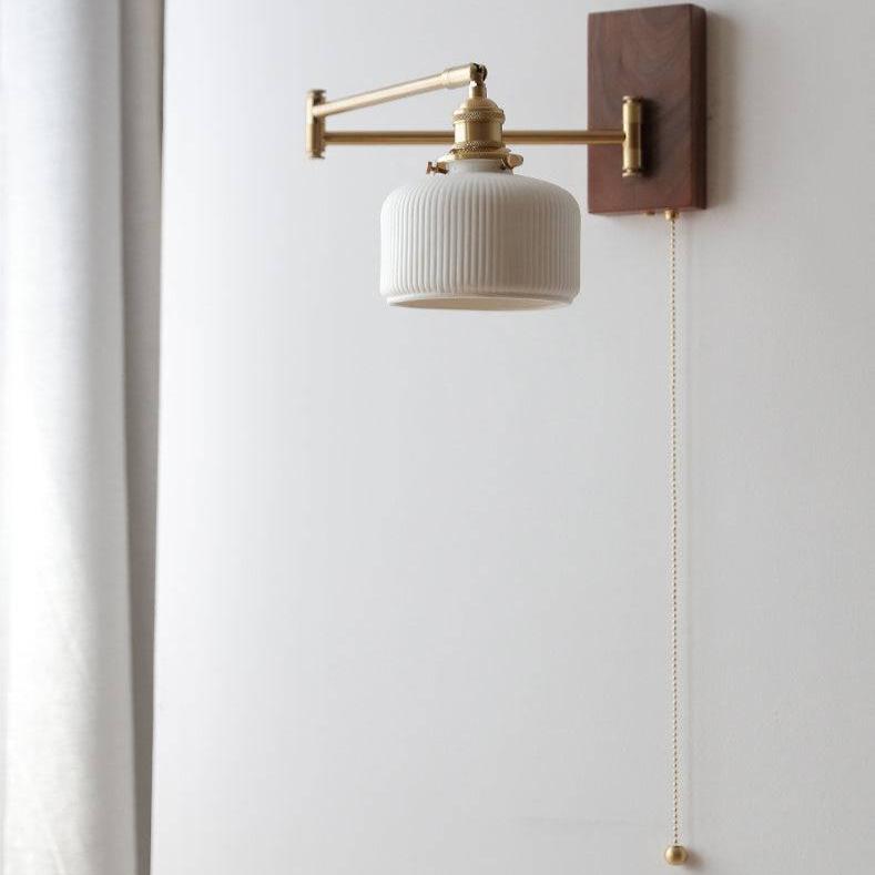 Tornwood - Elegant Wood and Ceramic Wall Sconce