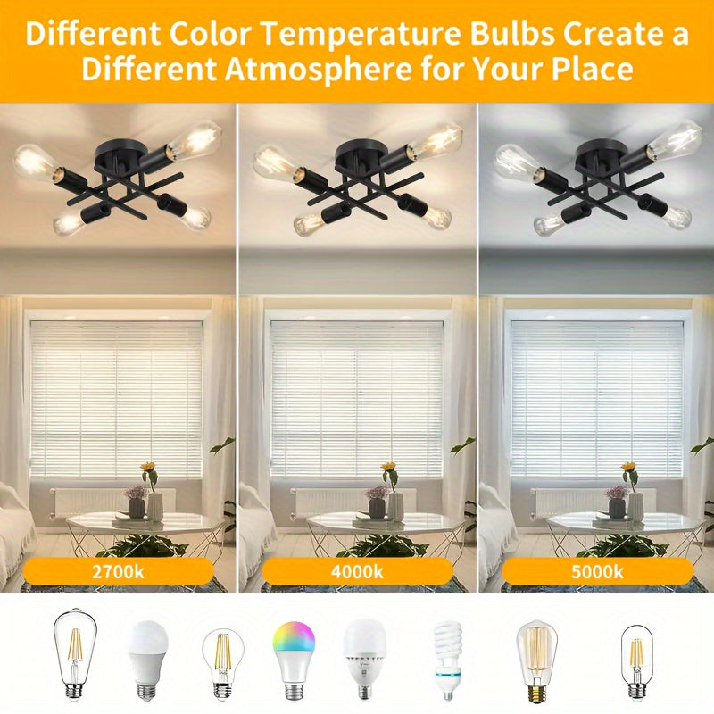 SatelliteLight - Modern Industrial Black Iron Ceiling Light